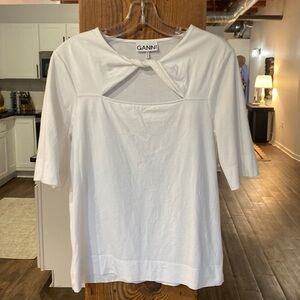 Ganni twist white tshirt